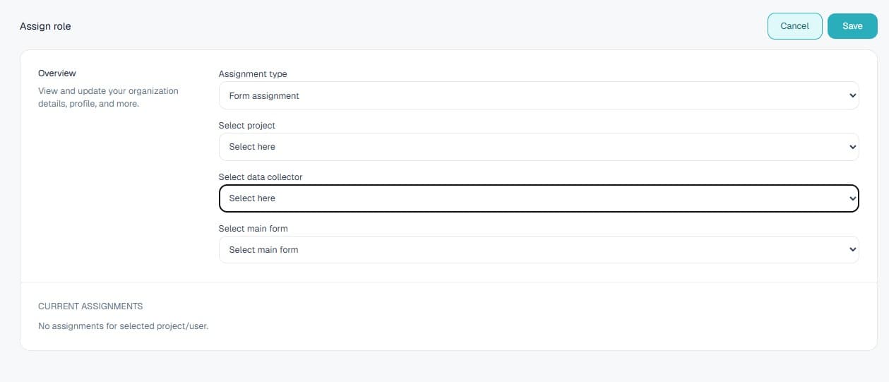 Assign user form