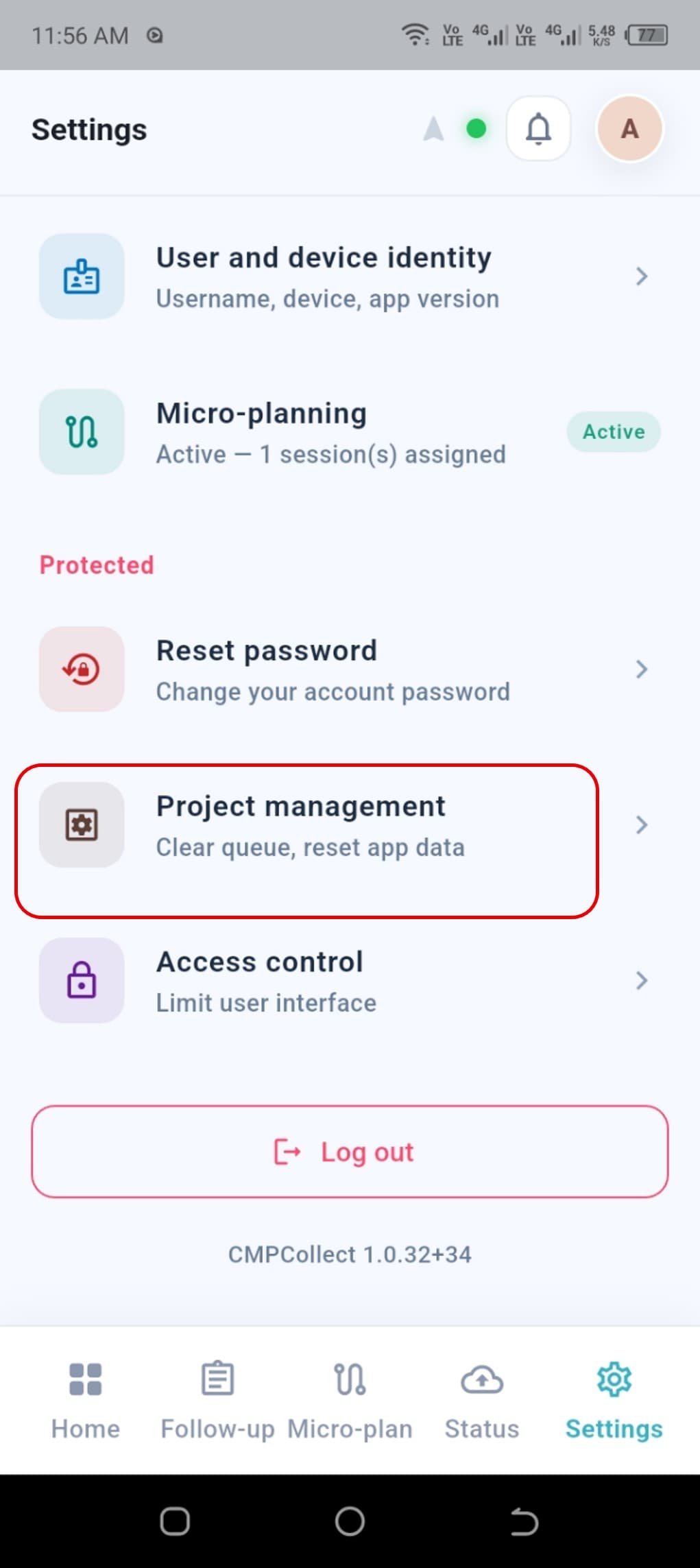Project Management settings