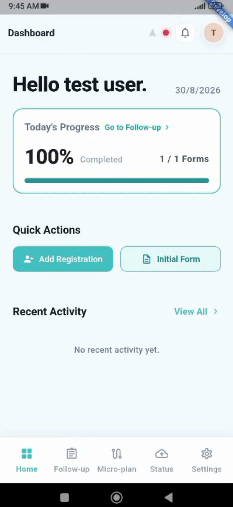 Mobile: Connection status cover