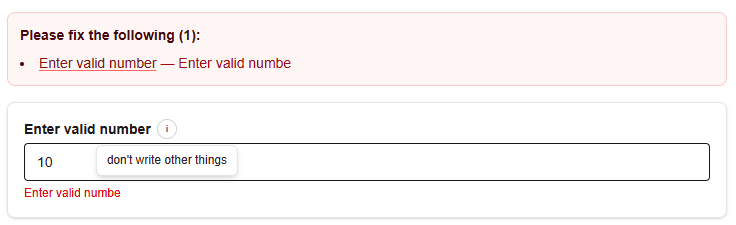 Between constraint preview with an invalid value outside the range