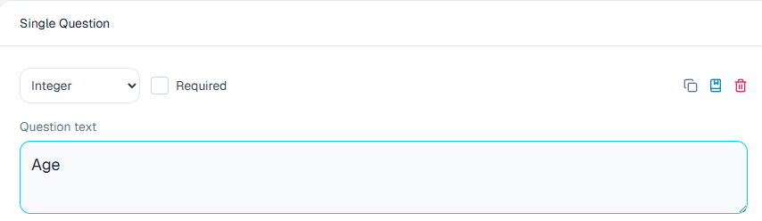Integer setup in the ComMicPlan question builder