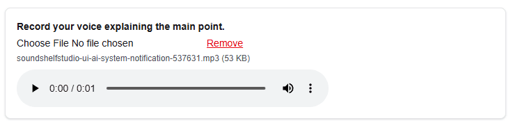 Audio question in the ComMicPlan form preview