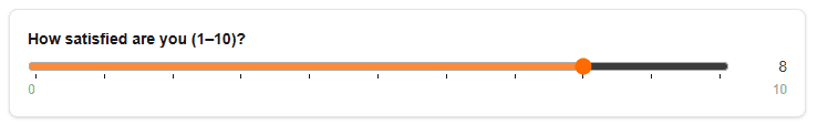 Rating question in the ComMicPlan form preview